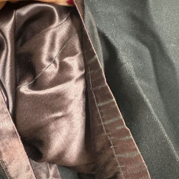 Jhane Barnes Coat Mens Small Black Belted Long Overcoat Wool Blend Minimalist - Picture 11 of 11